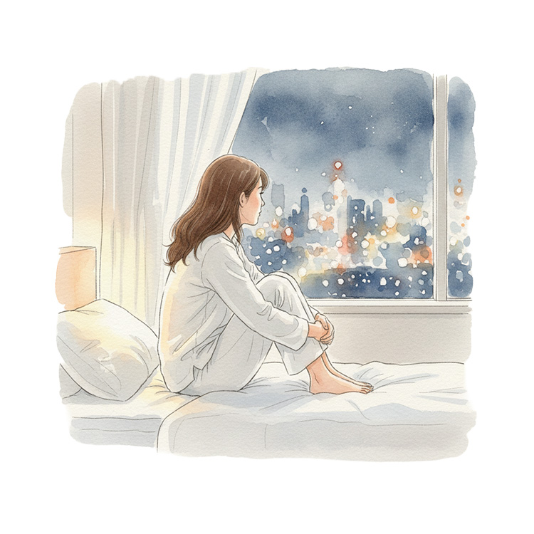 一人で悩む女性