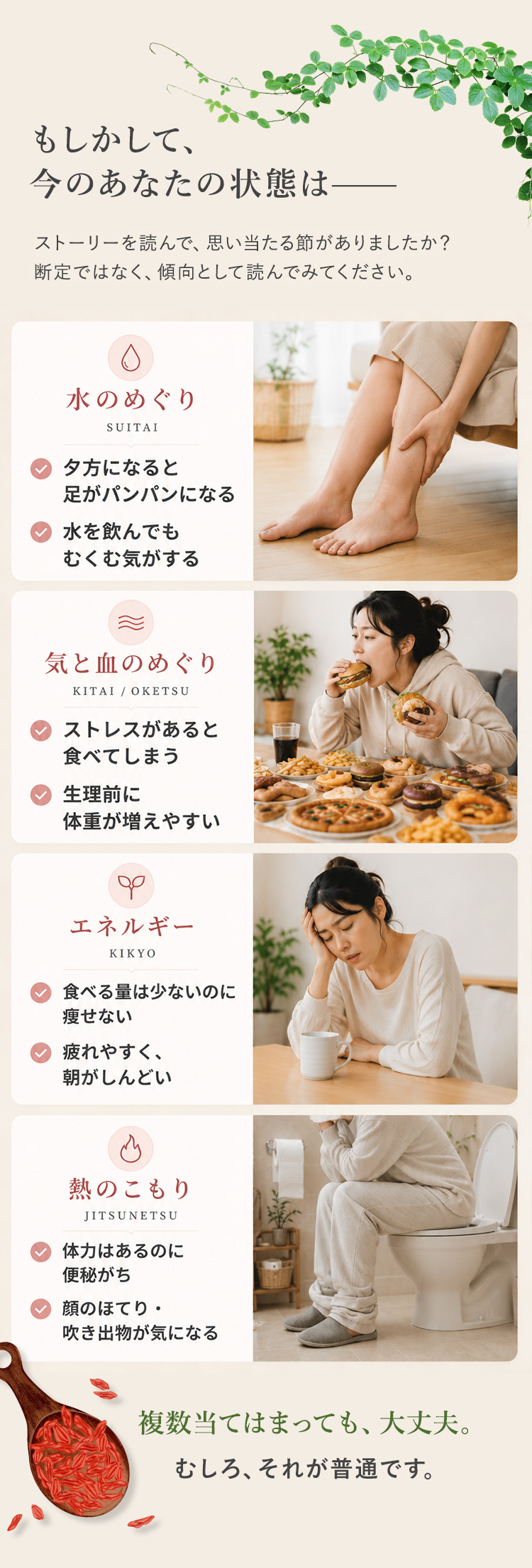 もしかして、今のあなたの状態は——4つの体質傾向チェック